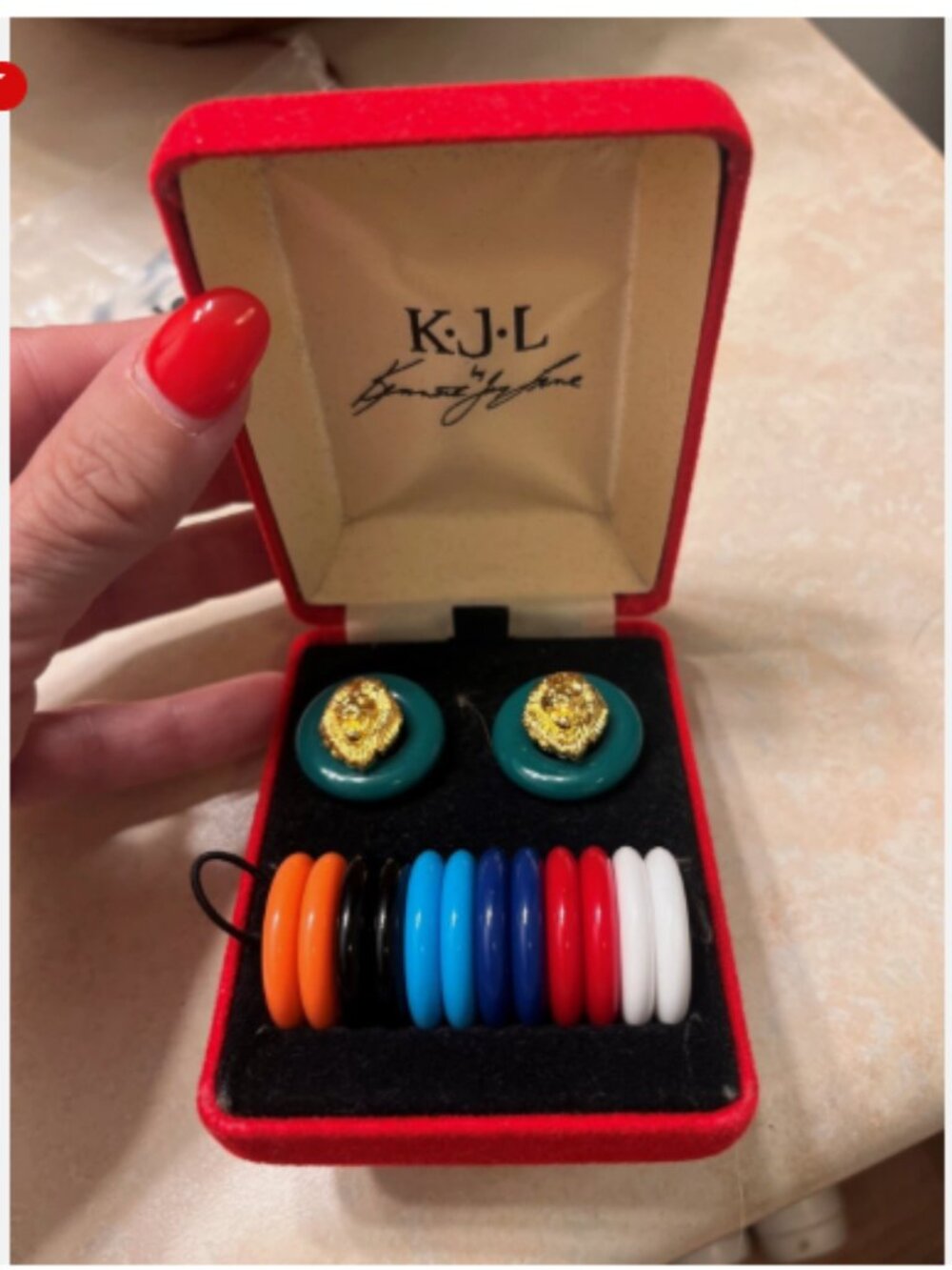 Vintage KJL Kenneth Jay Lane Lion Clip-On Interchangeable Earrings Complete Set